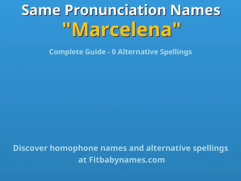 Infographic: Marcelena same pronunciation names, similar names, and homophone names