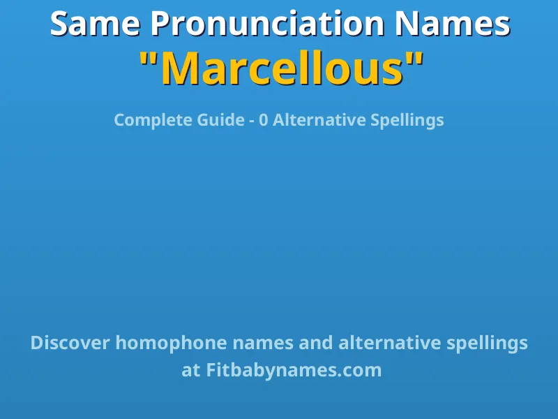 Infographic: Marcellous same pronunciation names, similar names, and homophone names