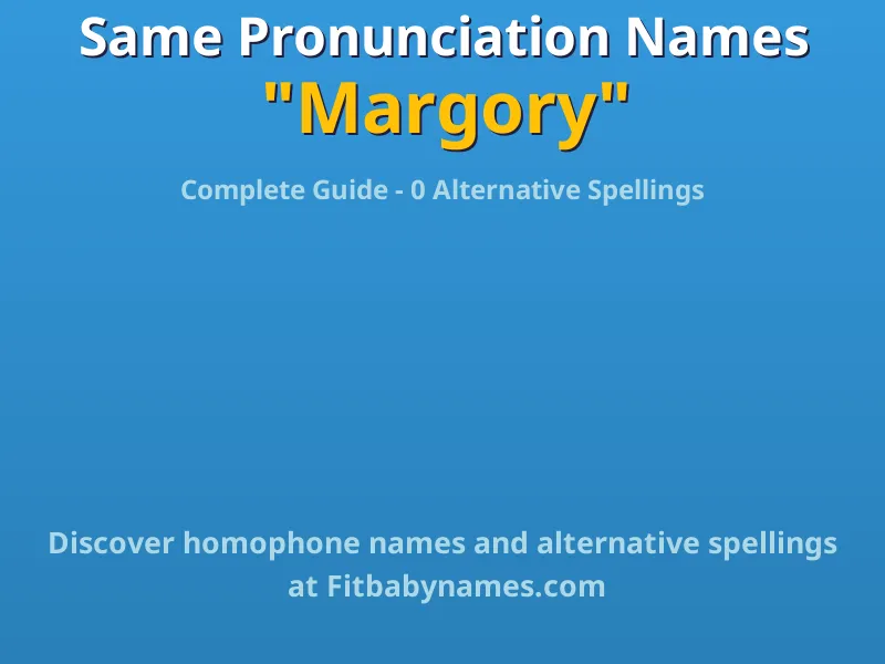 Infographic: Margory same pronunciation names, similar names, and homophone names