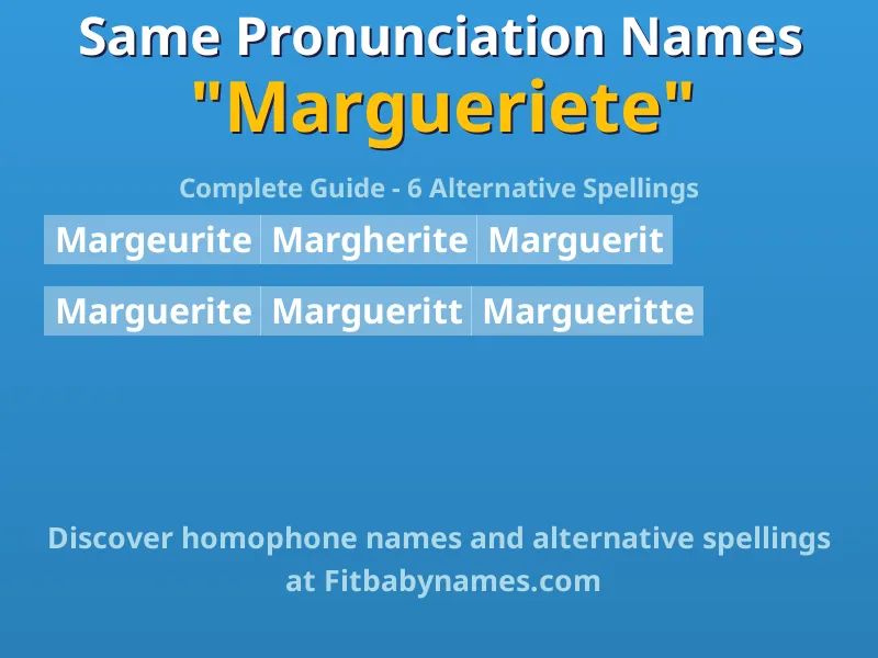 Infographic: Margueriete same pronunciation names, similar names, and homophone names