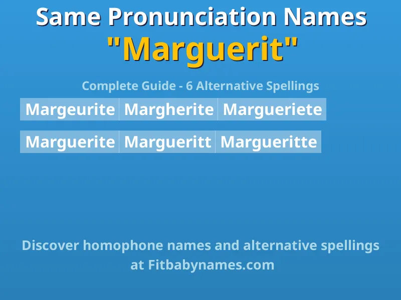 Infographic: Marguerit same pronunciation names, similar names, and homophone names