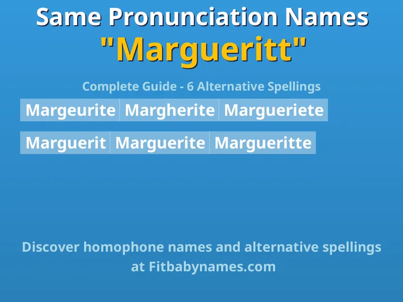 Infographic: Margueritt same pronunciation names, similar names, and homophone names