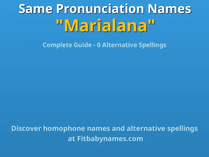 Infographic: Marialana same pronunciation names, similar names, and homophone names