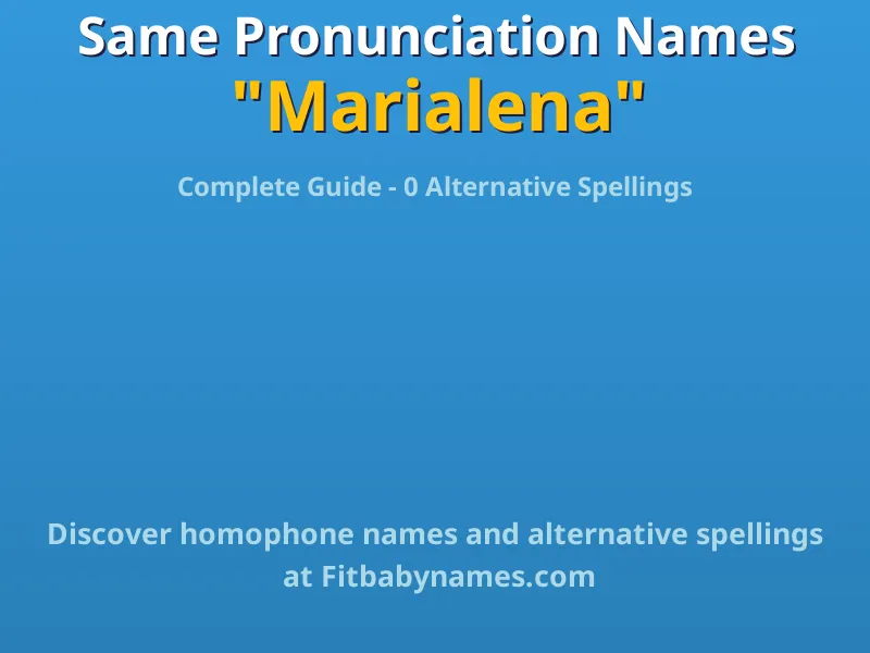 Infographic: Marialena same pronunciation names, similar names, and homophone names