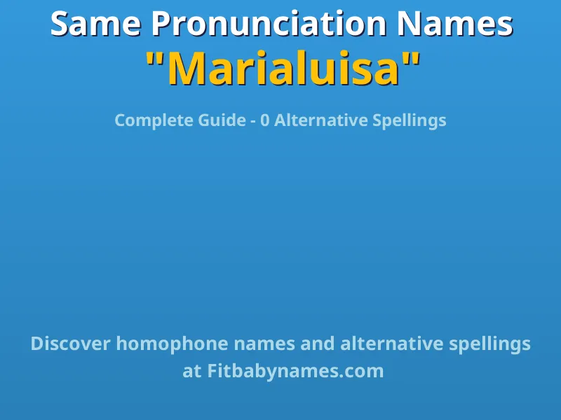 Infographic: Marialuisa same pronunciation names, similar names, and homophone names