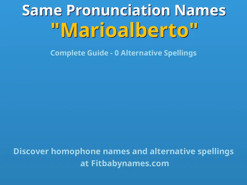Infographic: Marioalberto same pronunciation names, similar names, and homophone names