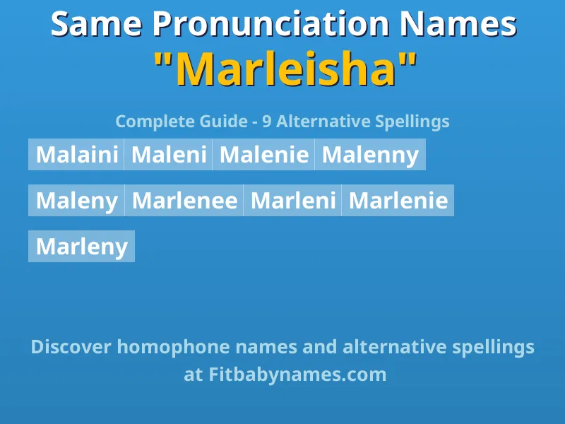 Infographic: Marleisha same pronunciation names, similar names, and homophone names