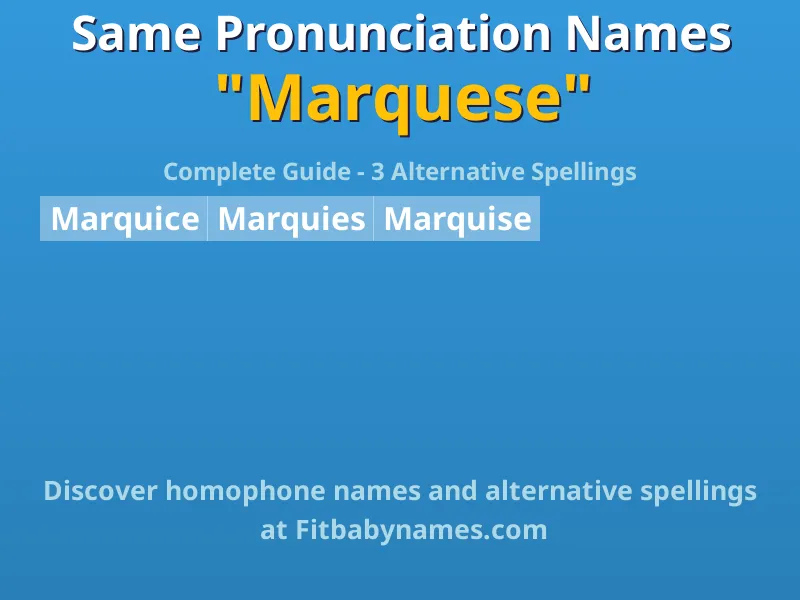 Infographic: Marquese same pronunciation names, similar names, and homophone names