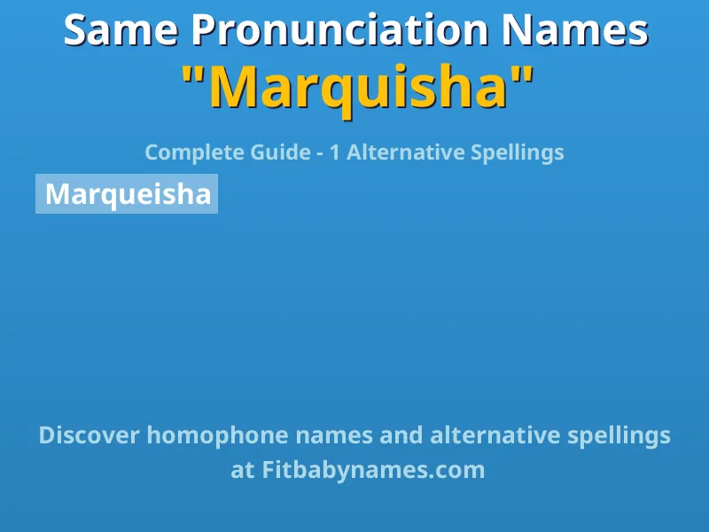 Infographic: Marquisha same pronunciation names, similar names, and homophone names