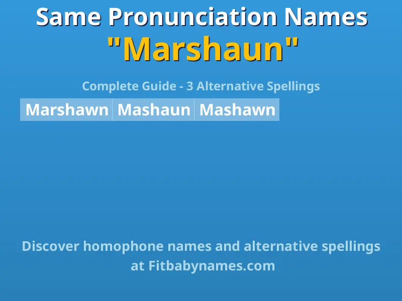 Infographic: Marshaun same pronunciation names, similar names, and homophone names