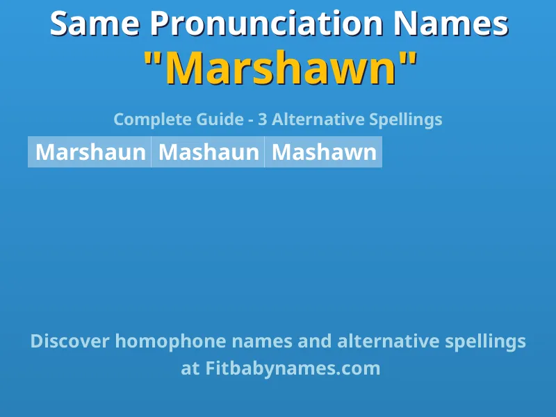 Infographic: Marshawn same pronunciation names, similar names, and homophone names