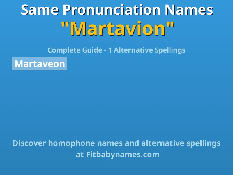 Infographic: Martavion same pronunciation names, similar names, and homophone names