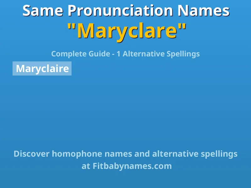Infographic: Maryclare same pronunciation names, similar names, and homophone names