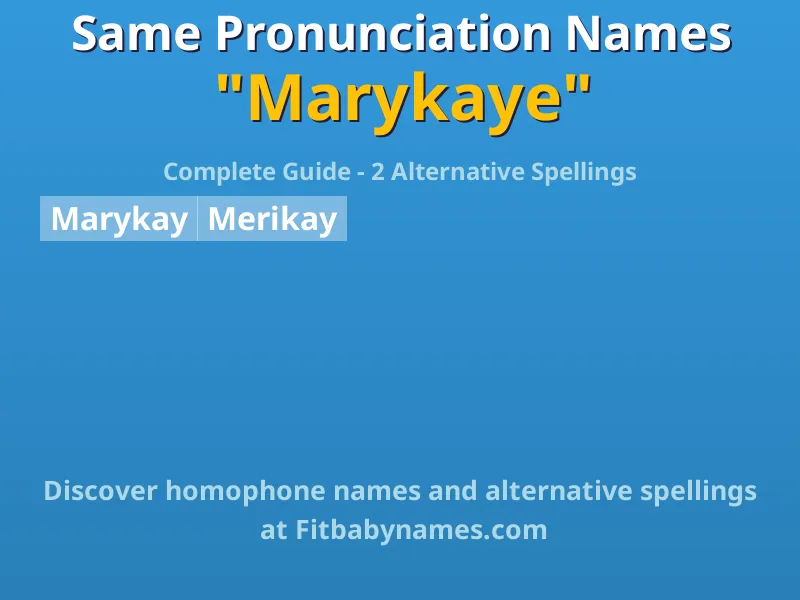 Infographic: Marykaye same pronunciation names, similar names, and homophone names