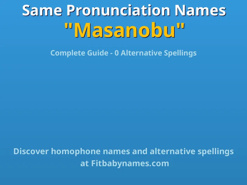 Infographic: Masanobu same pronunciation names, similar names, and homophone names