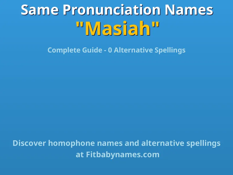 Infographic: Masiah same pronunciation names, similar names, and homophone names