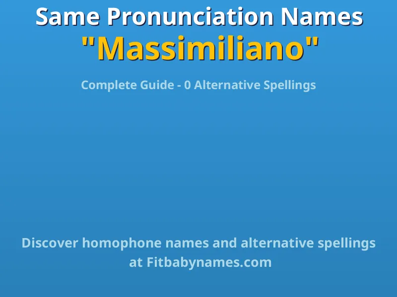 Infographic: Massimiliano same pronunciation names, similar names, and homophone names