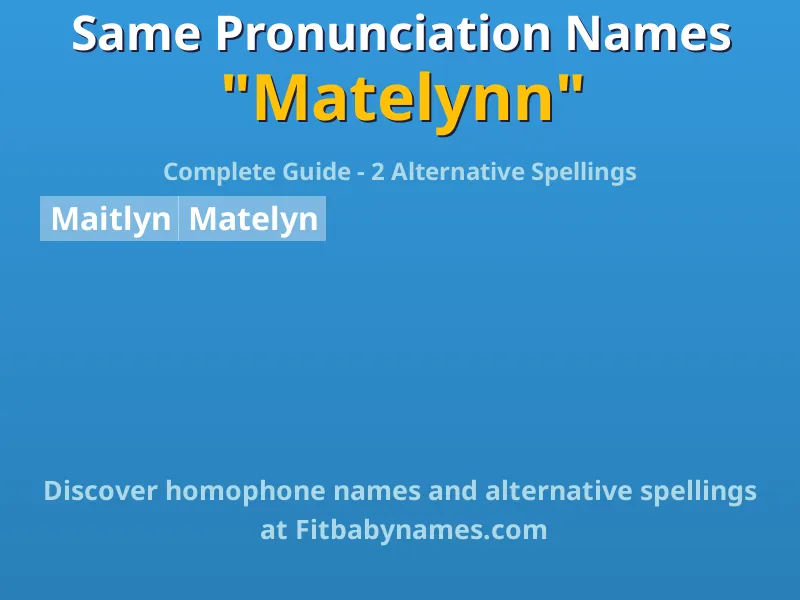 Infographic: Matelynn same pronunciation names, similar names, and homophone names