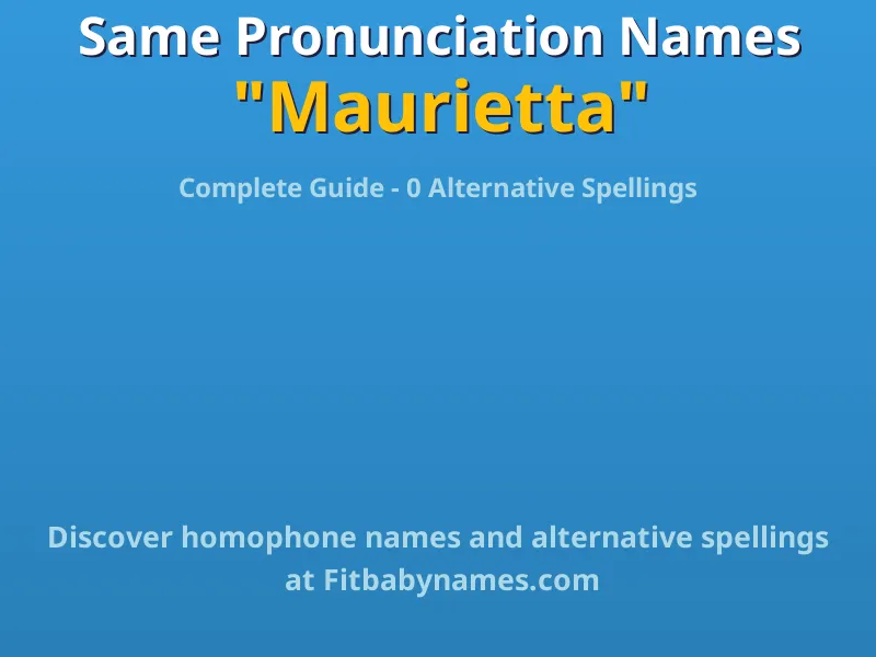 Infographic: Maurietta same pronunciation names, similar names, and homophone names