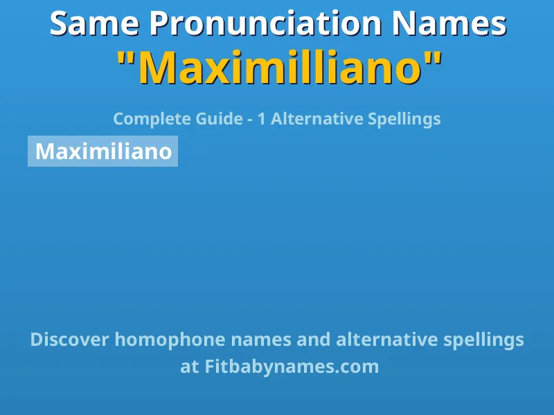Infographic: Maximilliano same pronunciation names, similar names, and homophone names