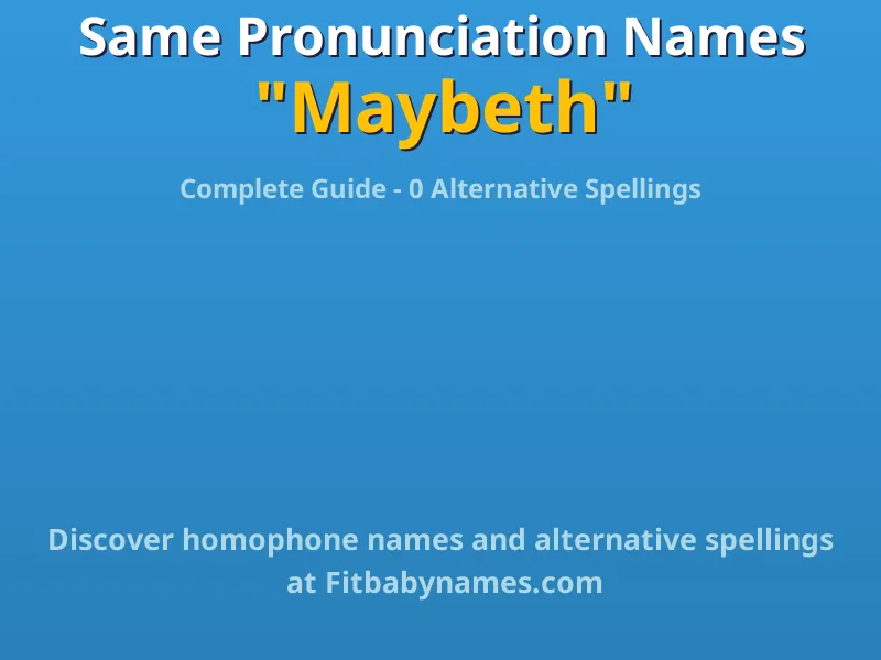 Infographic: Maybeth same pronunciation names, similar names, and homophone names