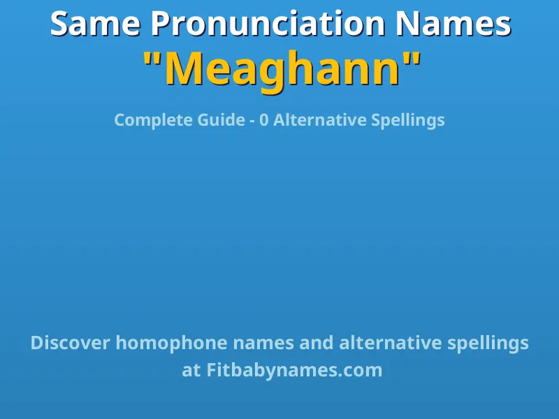 Infographic: Meaghann same pronunciation names, similar names, and homophone names