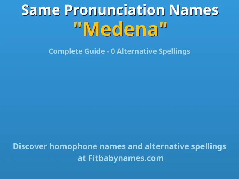 Infographic: Medena same pronunciation names, similar names, and homophone names