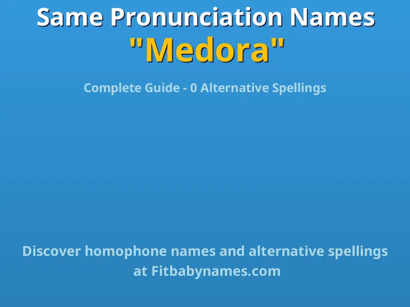 Infographic: Medora same pronunciation names, similar names, and homophone names