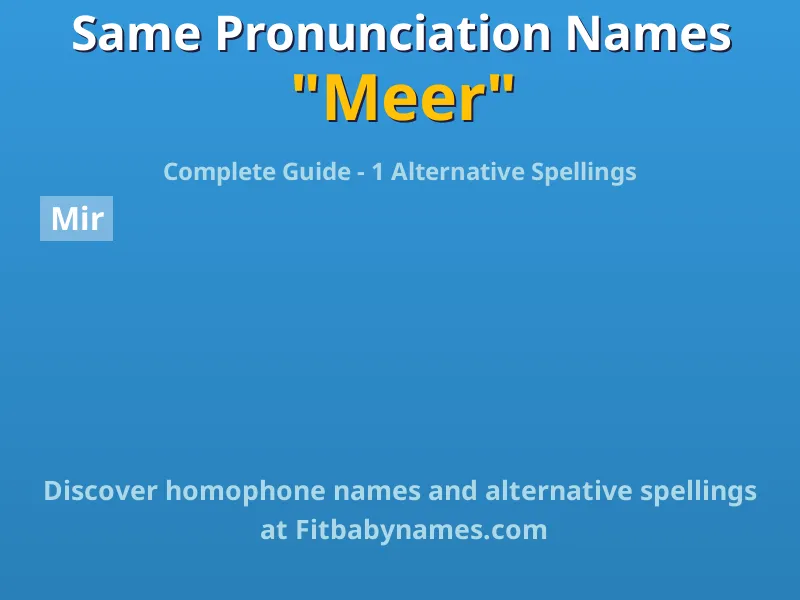 Infographic: Meer same pronunciation names, similar names, and homophone names