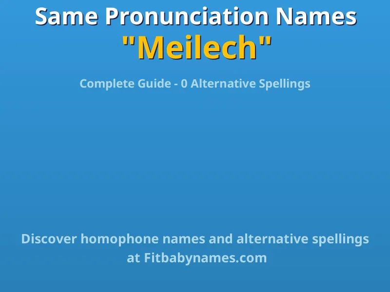 Infographic: Meilech same pronunciation names, similar names, and homophone names