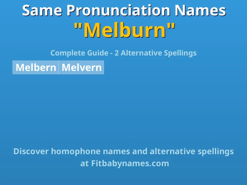 Infographic: Melburn same pronunciation names, similar names, and homophone names