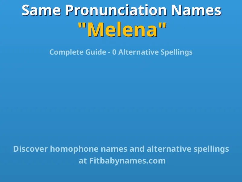 Infographic: Melena same pronunciation names, similar names, and homophone names