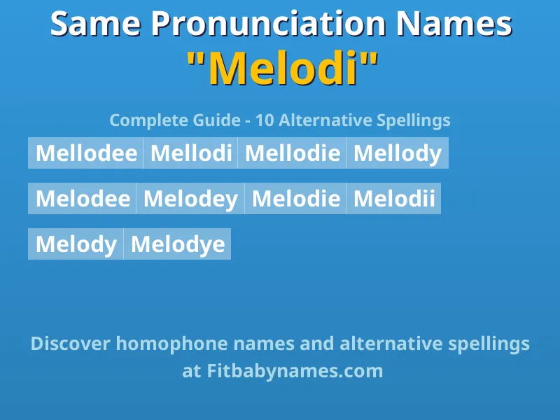 Infographic: Melodi same pronunciation names, similar names, and homophone names