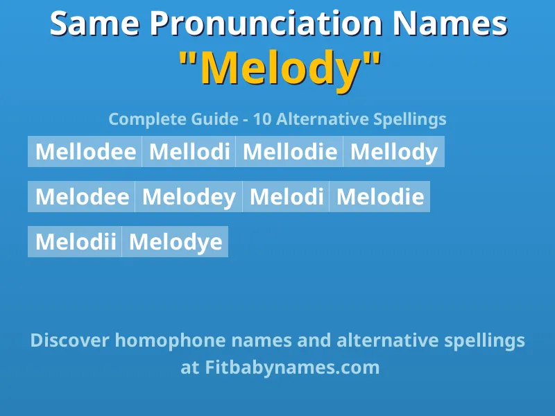 Infographic: Melody same pronunciation names, similar names, and homophone names