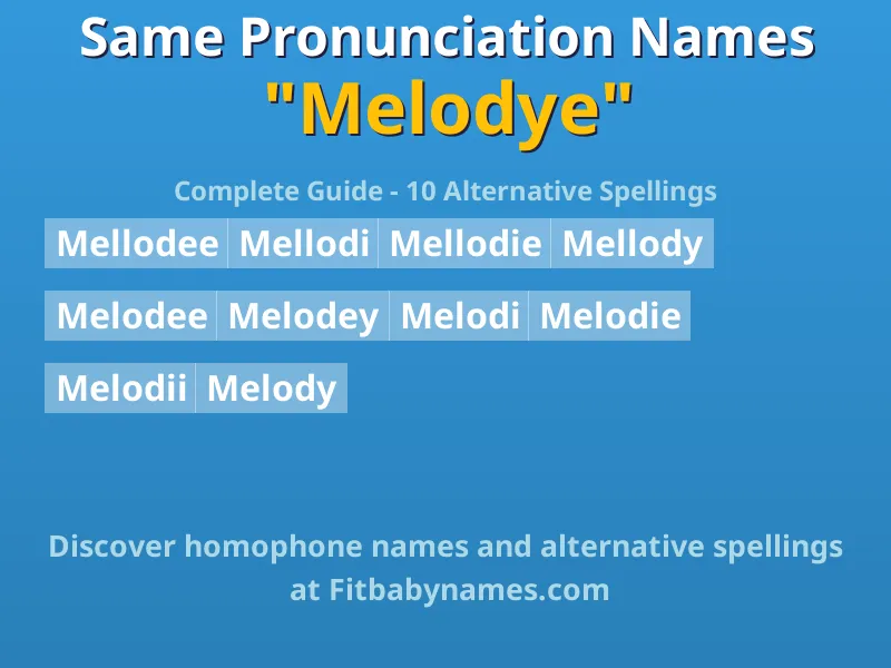 Infographic: Melodye same pronunciation names, similar names, and homophone names