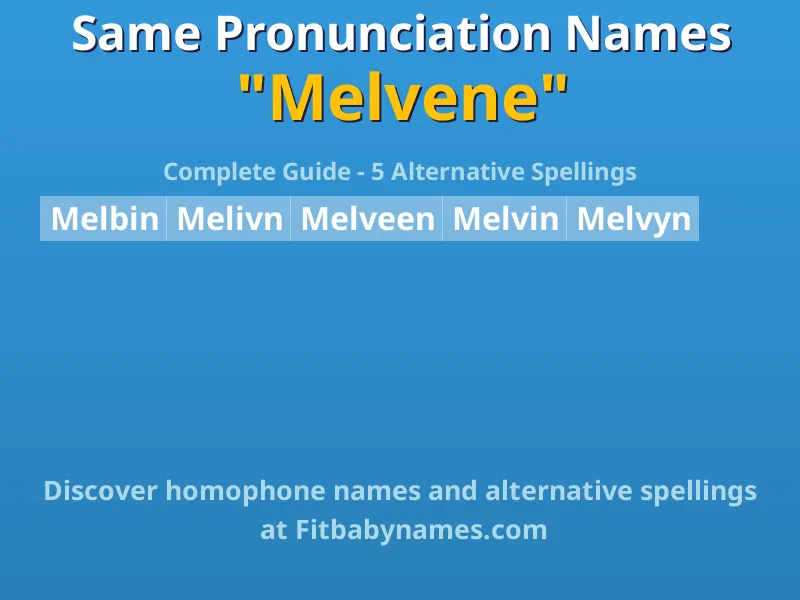 Infographic: Melvene same pronunciation names, similar names, and homophone names