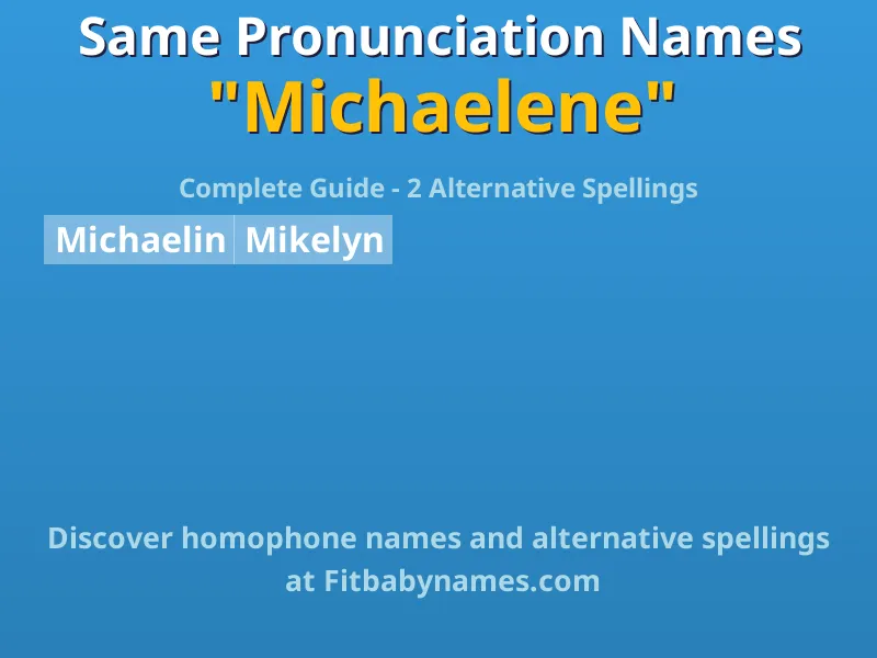 Infographic: Michaelene same pronunciation names, similar names, and homophone names