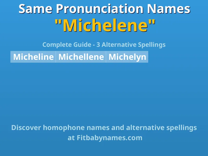 Infographic: Michelene same pronunciation names, similar names, and homophone names