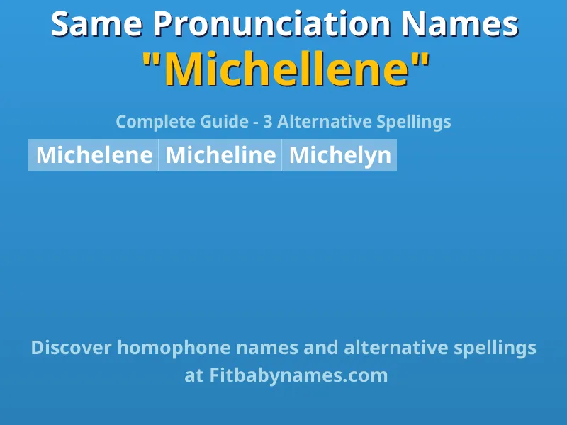 Infographic: Michellene same pronunciation names, similar names, and homophone names