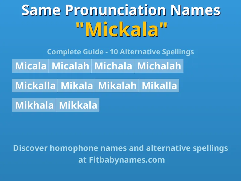 Infographic: Mickala same pronunciation names, similar names, and homophone names