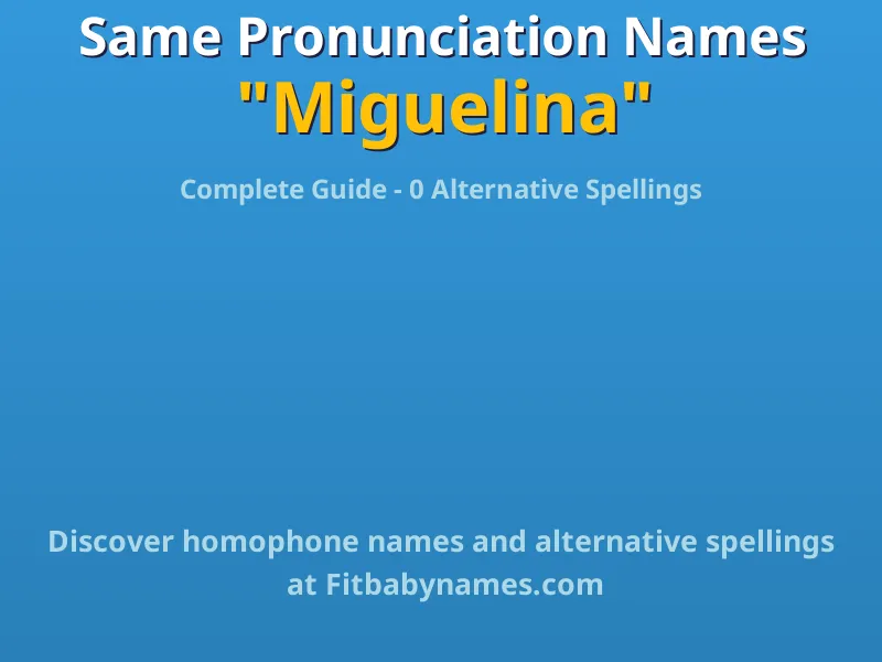 Infographic: Miguelina same pronunciation names, similar names, and homophone names