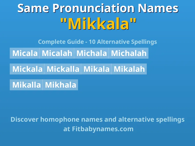 Infographic: Mikkala same pronunciation names, similar names, and homophone names