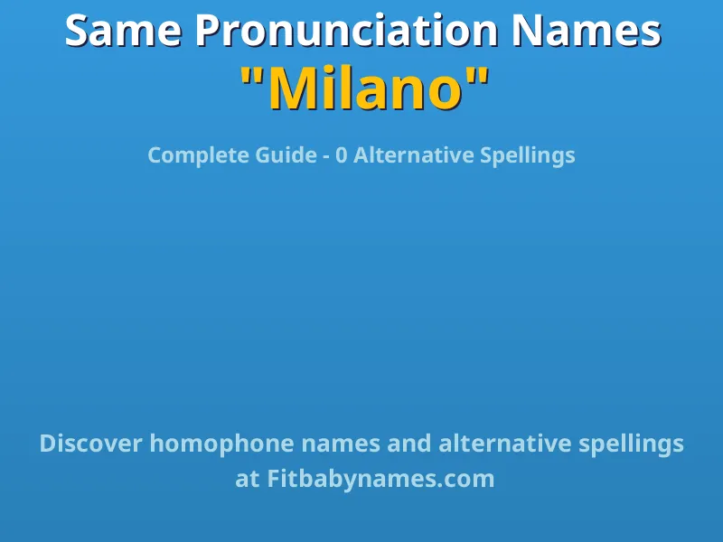 Infographic: Milano same pronunciation names, similar names, and homophone names