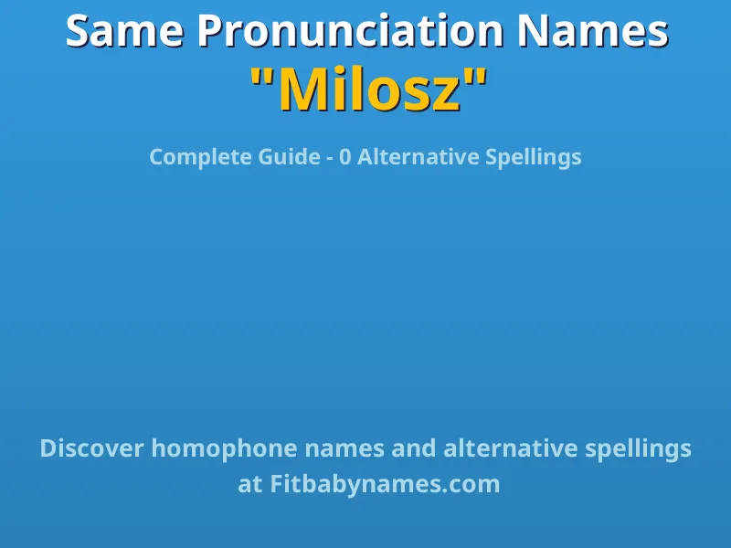 Infographic: Milosz same pronunciation names, similar names, and homophone names