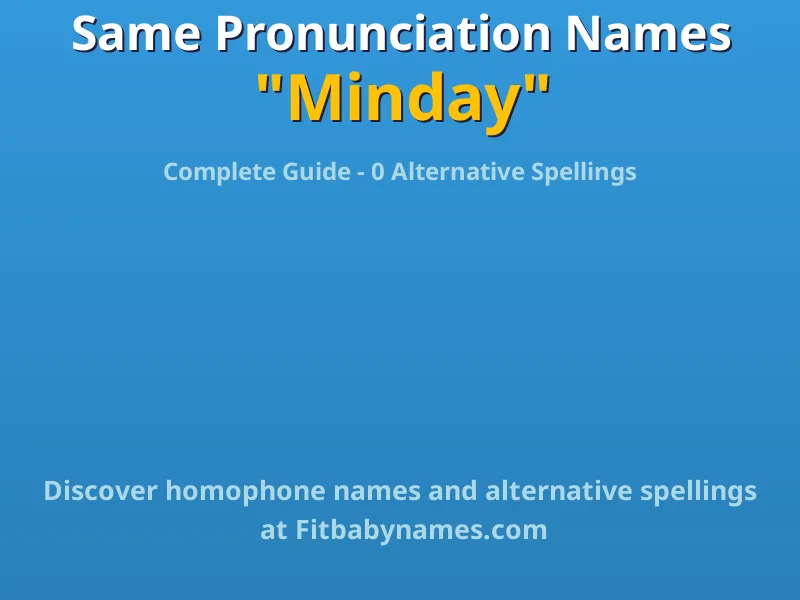 Infographic: Minday same pronunciation names, similar names, and homophone names