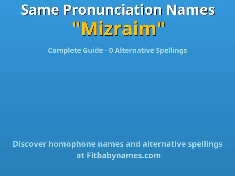 Infographic: Mizraim same pronunciation names, similar names, and homophone names
