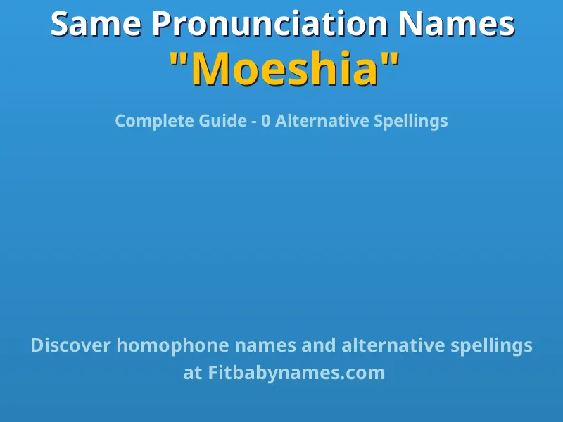 Infographic: Moeshia same pronunciation names, similar names, and homophone names