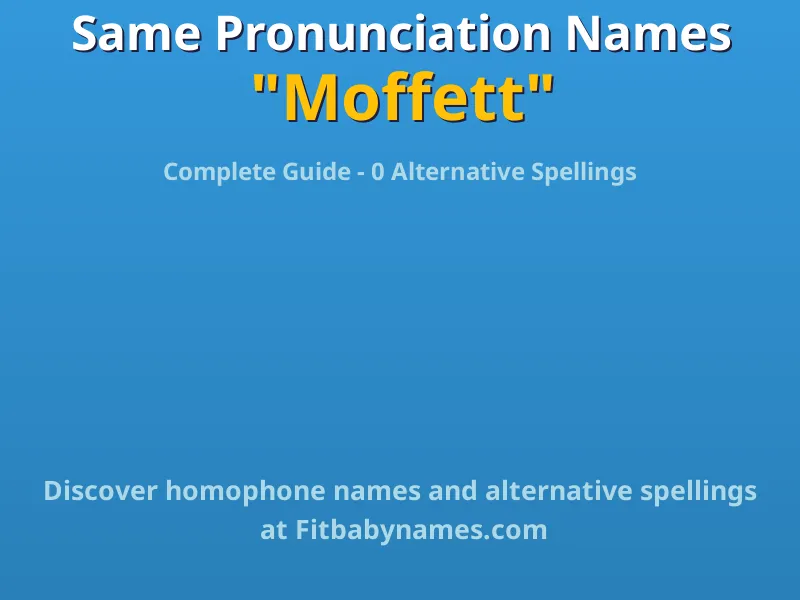 Infographic: Moffett same pronunciation names, similar names, and homophone names