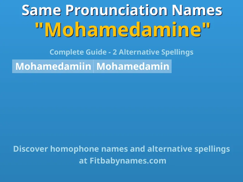 Infographic: Mohamedamine same pronunciation names, similar names, and homophone names