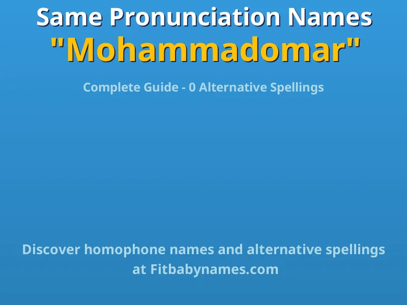 Infographic: Mohammadomar same pronunciation names, similar names, and homophone names